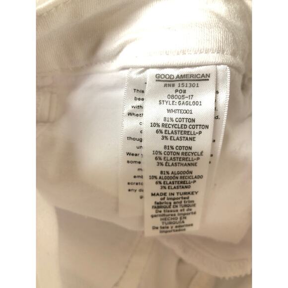 Good American Good Legs Skinny Jeans Mid Rise White Wash Denim NWT Size 10 - Picture 12 of 14